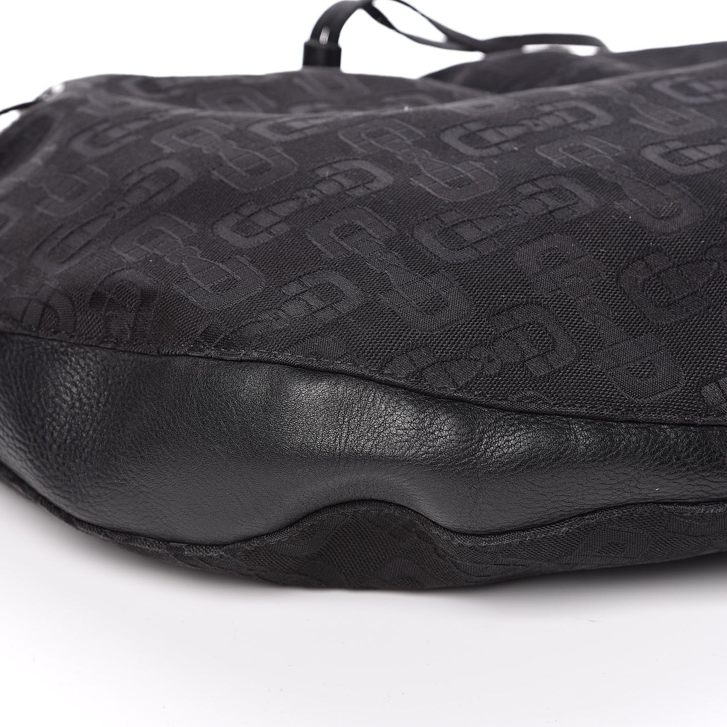 Horsebit Print Hobo Black