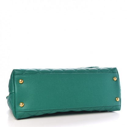 Chanel Caviar Quilted Small Coco Handle Flap Green 22 of 26