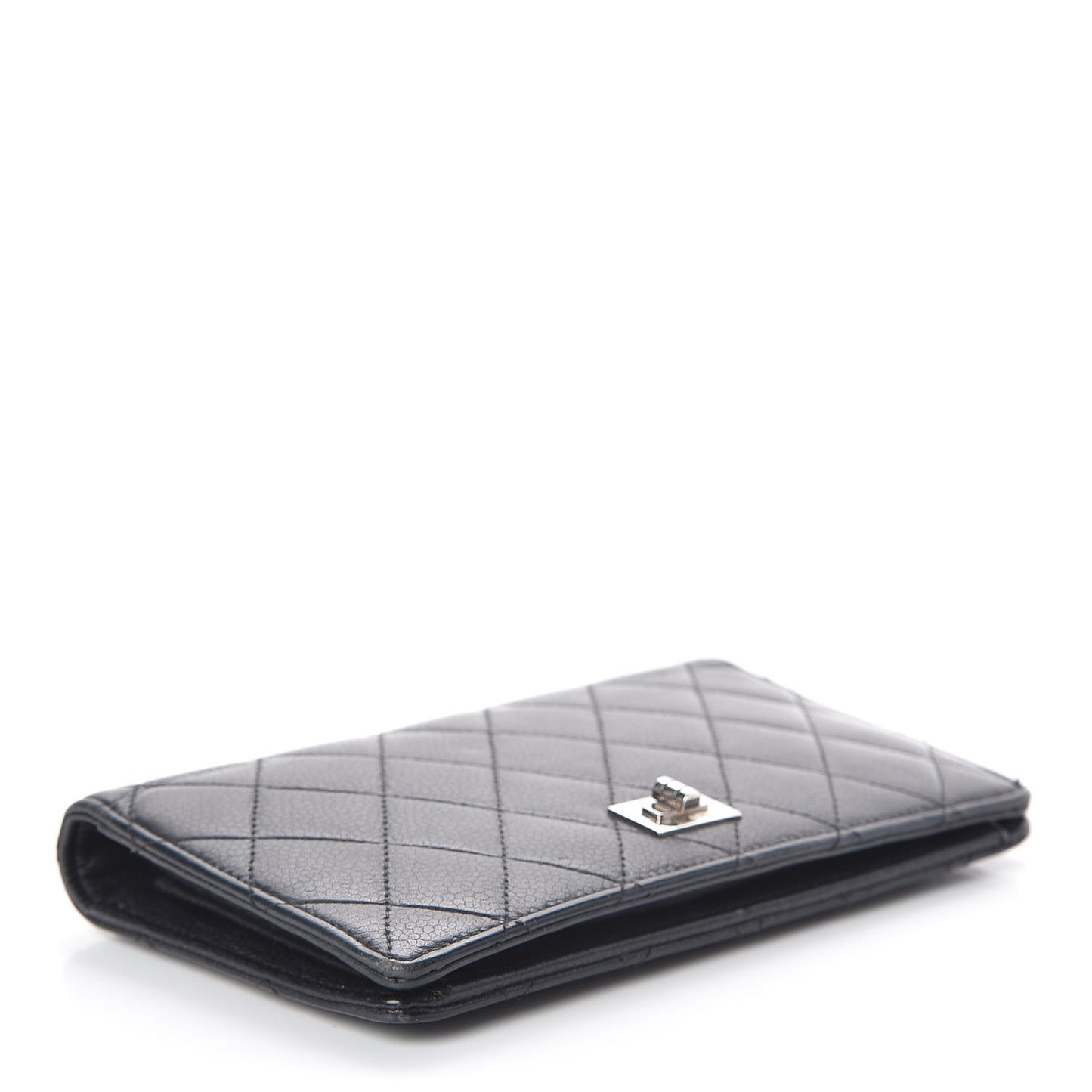 Caviar Quilted Reissue Yen Wallet Navy