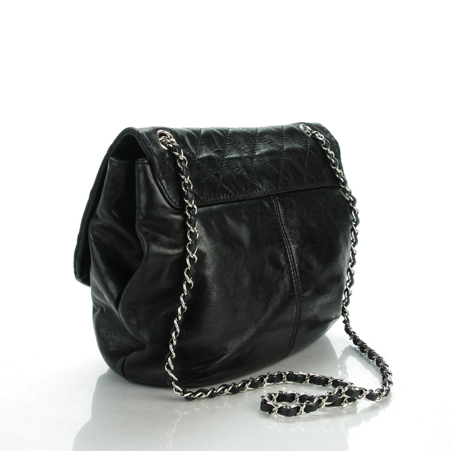 Chanel Shiny Lambskin Quilted Medium Trianon Messenger Flap Black 3 of 8