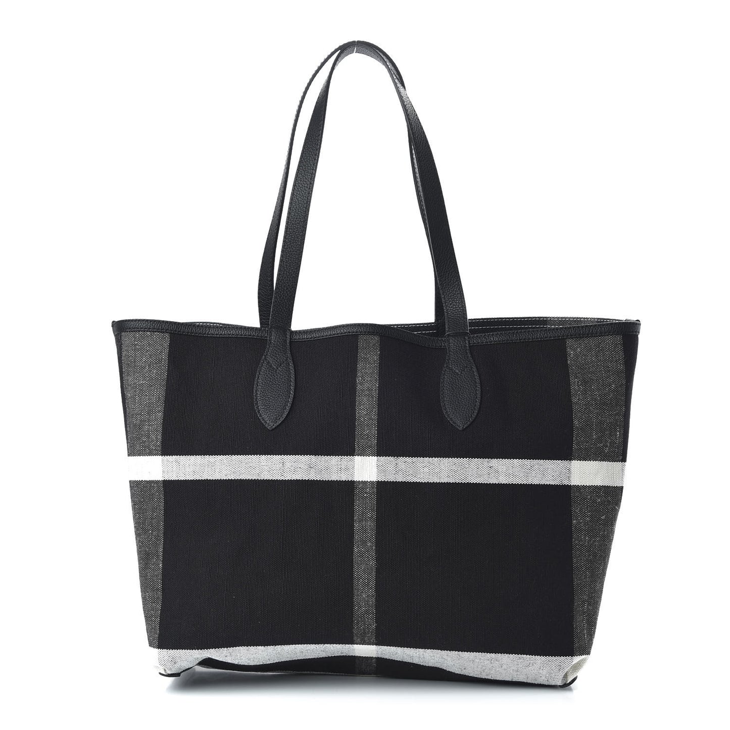 Coated Canvas Mega Check Medium Doodle Tote Black White