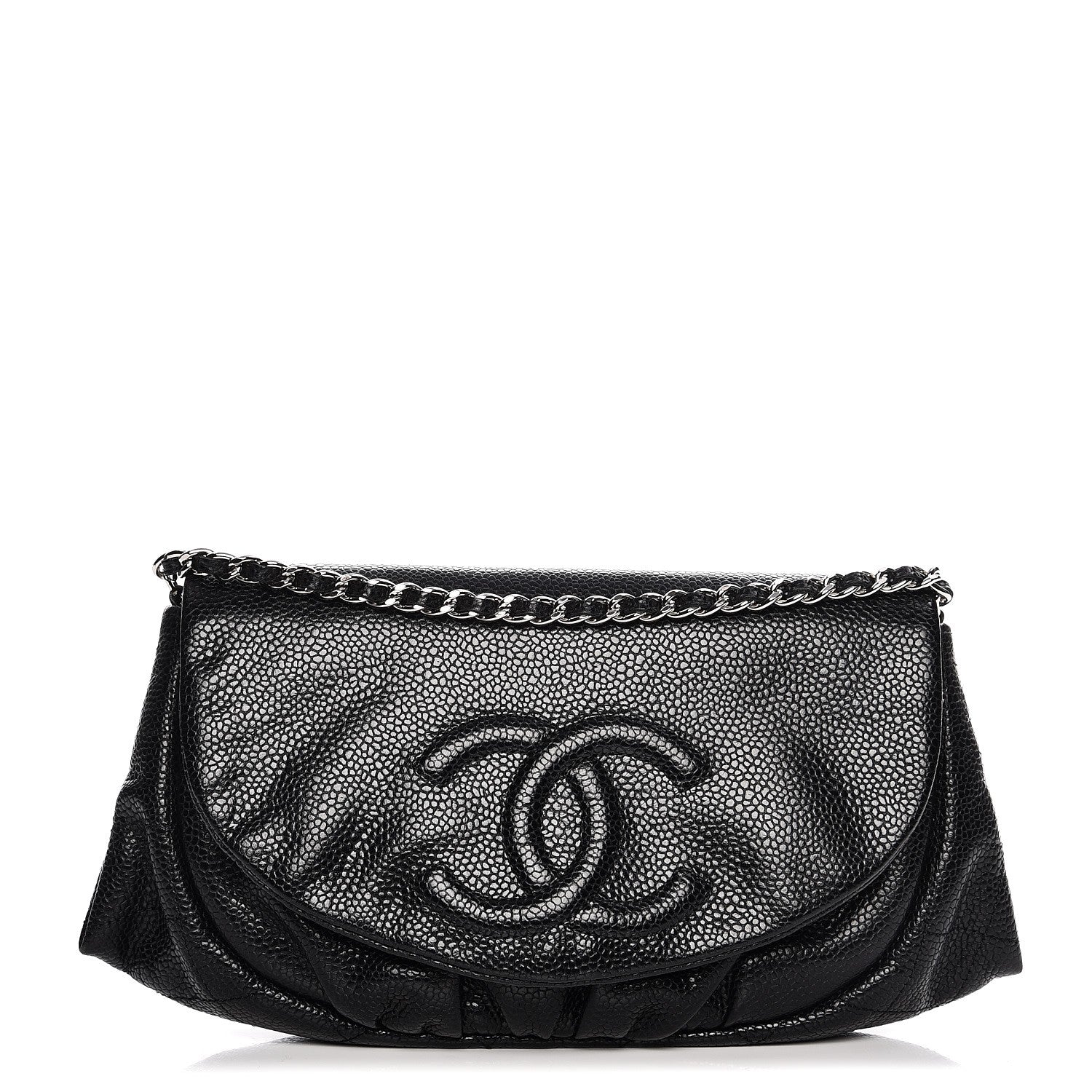 Chanel Caviar Half Moon Wallet On Chain WOC Black 1 of 9