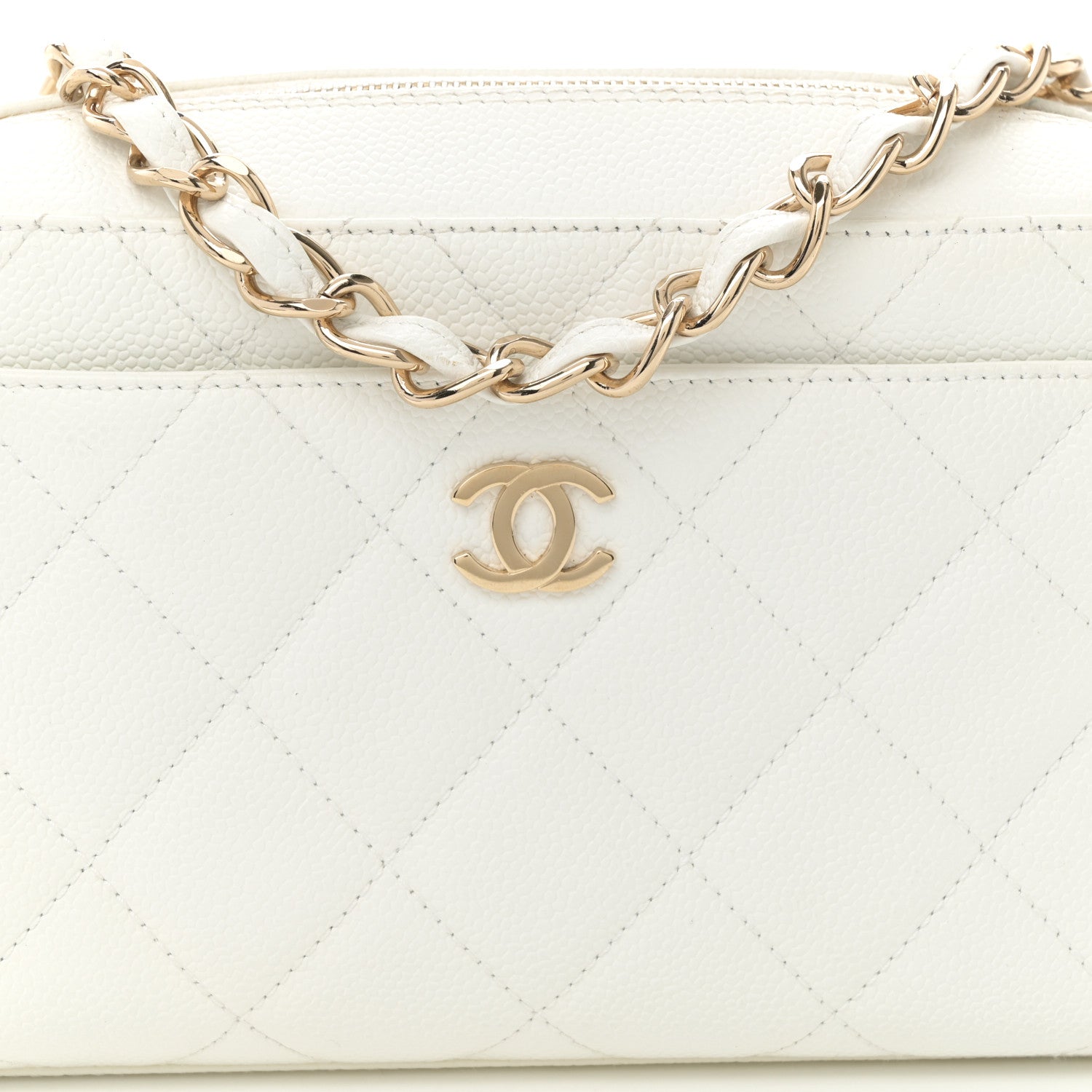 Chanel Caviar Quilted Camera Case White 8 of 10
