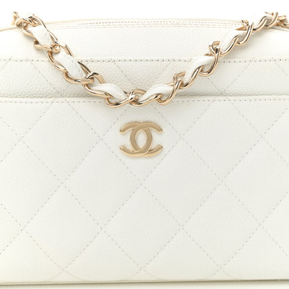 Chanel Caviar Quilted Camera Case White 8 of 10