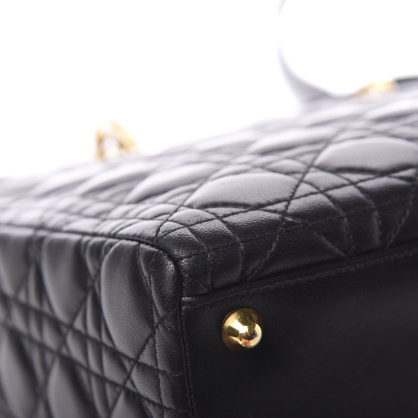 Lambskin Cannage Large Lady Dior Black