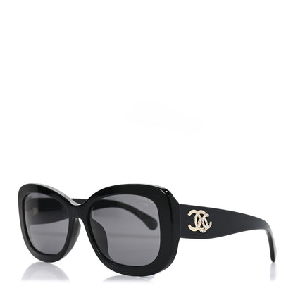 Chanel Acetate Polarized CC Sunglasses 5468-B-A Black 1 of 7