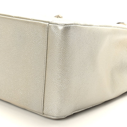 Chanel Metallic Caviar Quilted Grand Shopping Tote GST Pearl 9 of 9