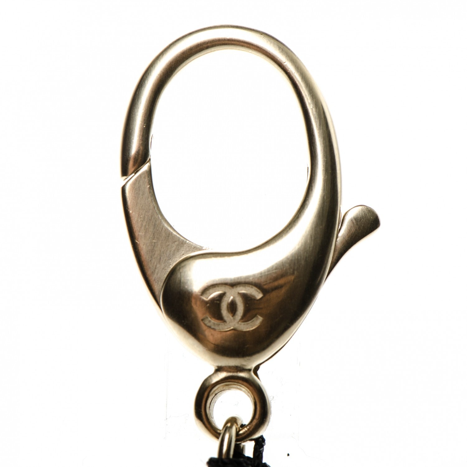 Chanel Metal Quilted CC Bag Charm Gold Pearly White 3 of 5