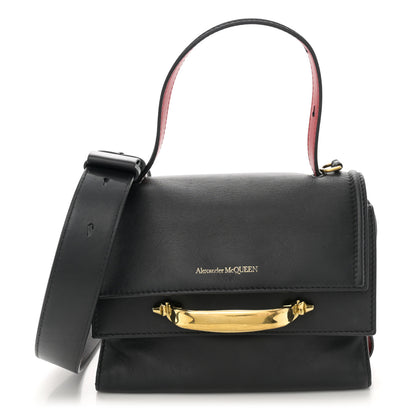 Alexander McQueen Calfskin The Small Story Bag Black Red 1 of 9