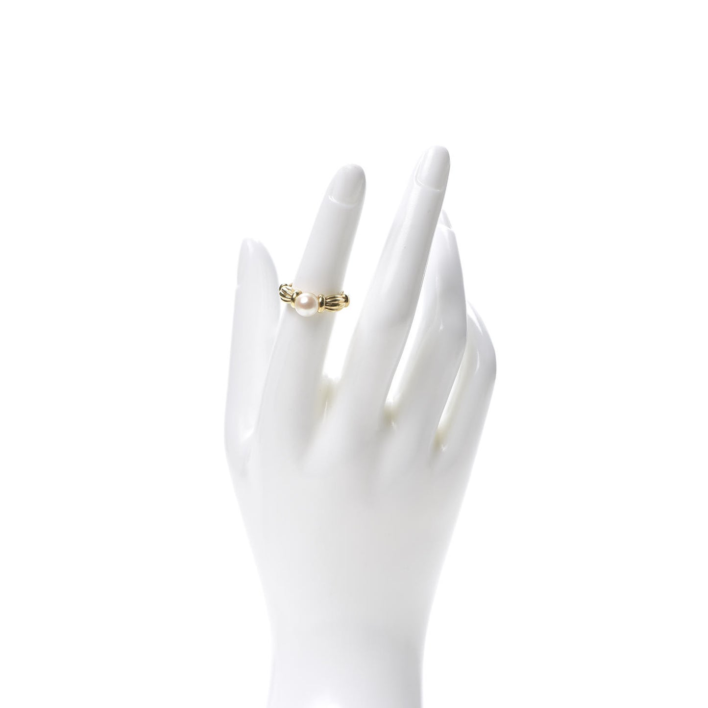 18K Yellow Gold Akoya Pearl 7mm Ring 51 5.75