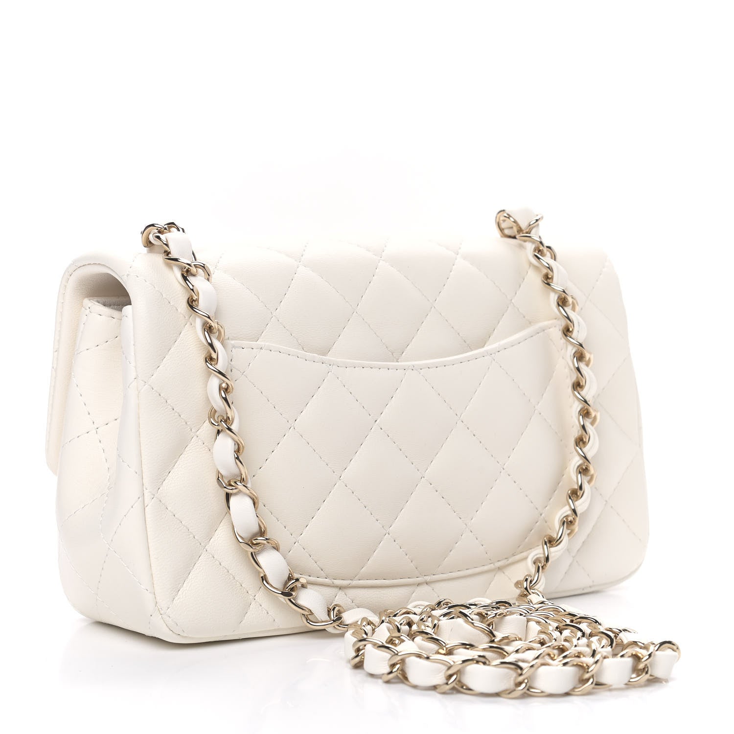 Chanel Lambskin Quilted Mini Rectangular Flap White 2 of 8