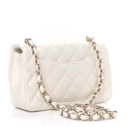 Chanel Lambskin Quilted Mini Rectangular Flap White 2 of 8