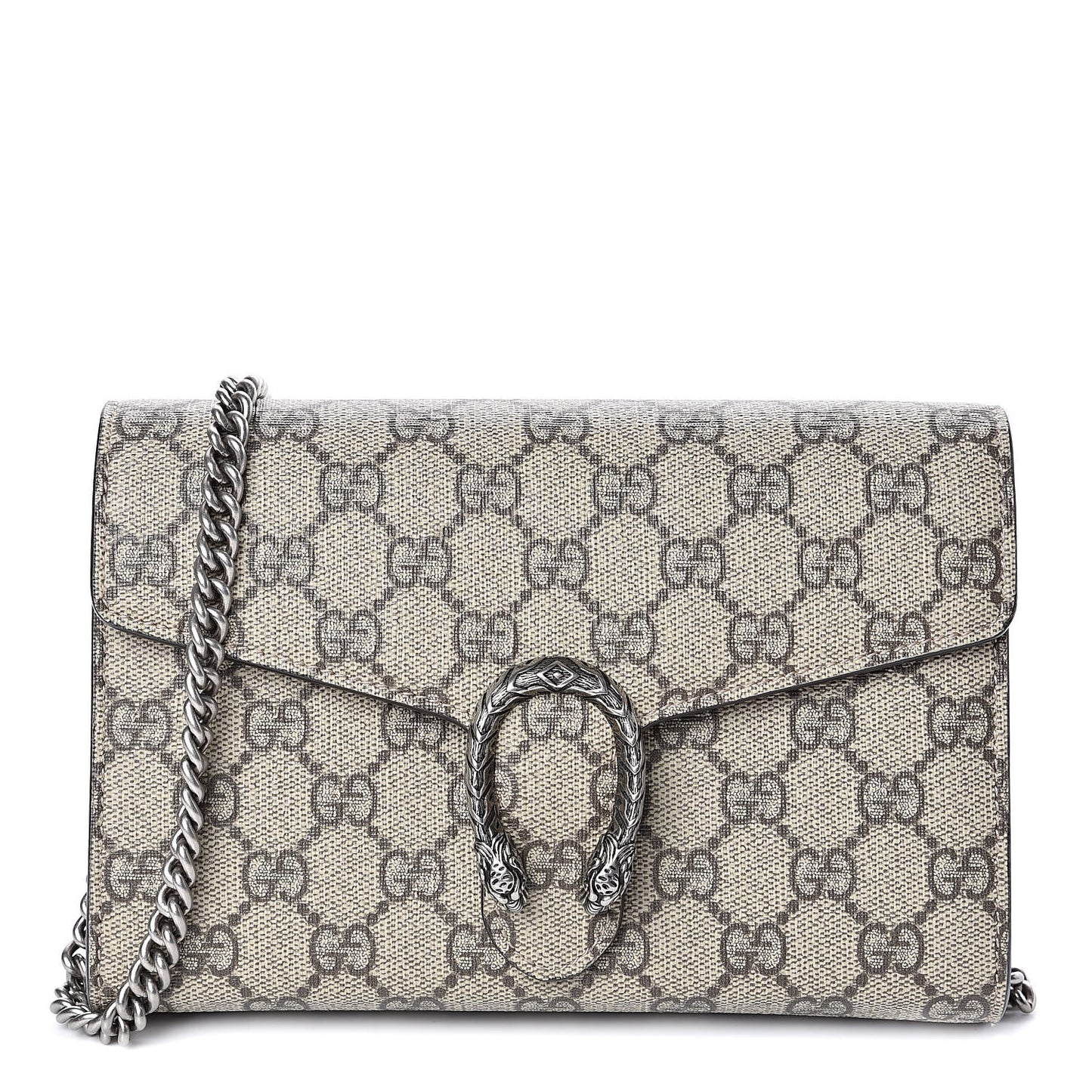 GG Supreme Monogram Mini Dionysus Chain Wallet Beige Taupe