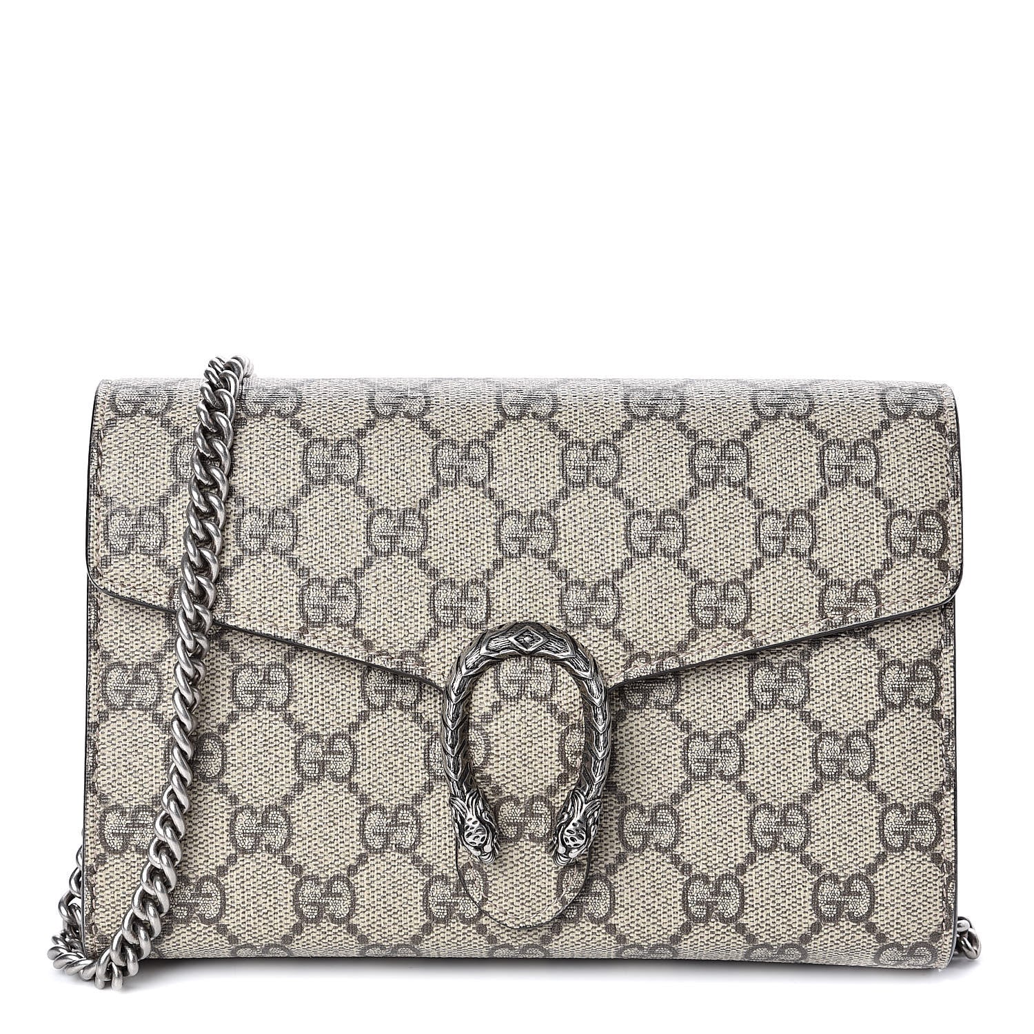 Gucci GG Supreme Monogram Mini Dionysus Chain Wallet Beige Taupe 1 of 11
