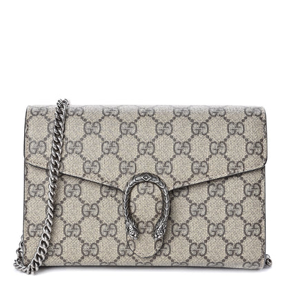 Gucci GG Supreme Monogram Mini Dionysus Chain Wallet Beige Taupe 1 of 11