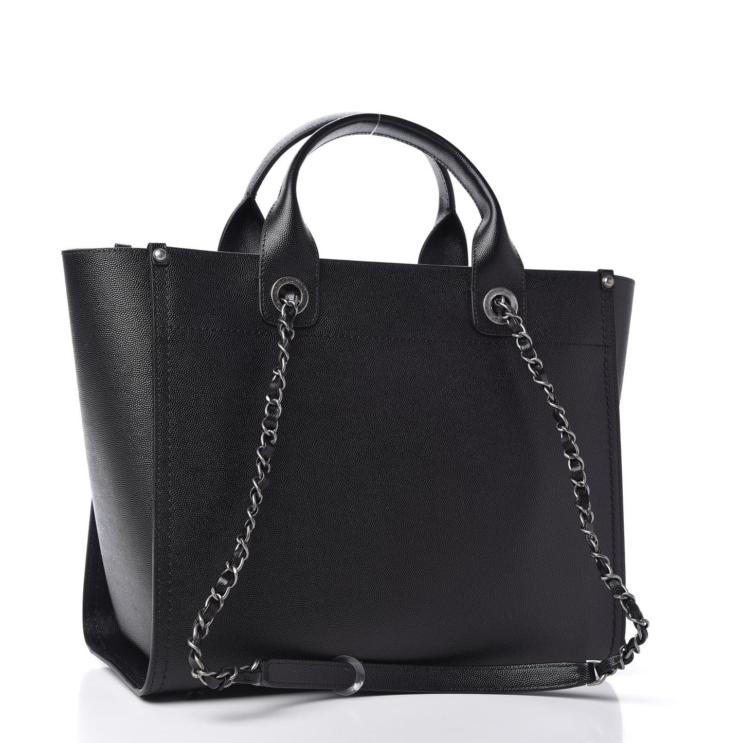 Caviar Small Studded Deauville Tote Black
