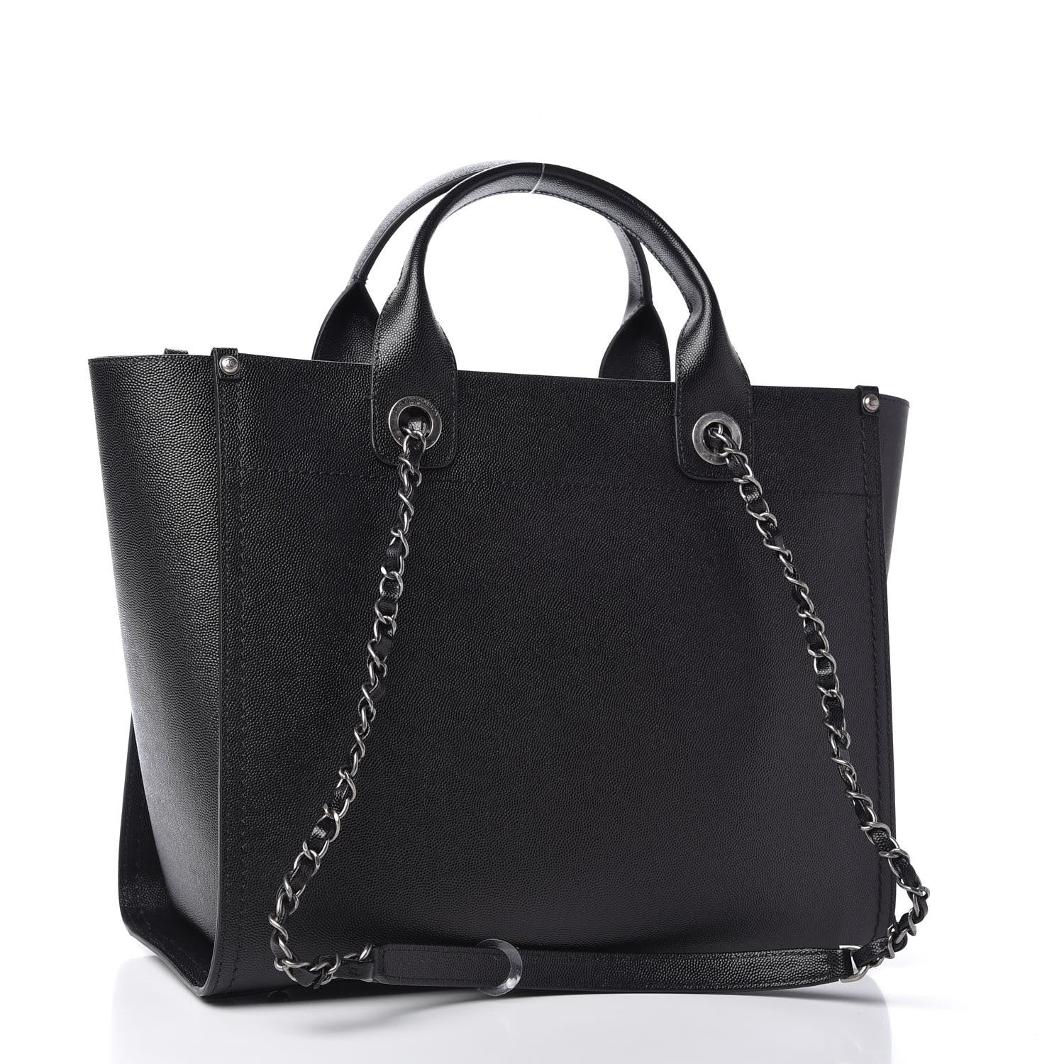 Chanel Caviar Small Studded Deauville Tote Black 3 of 10