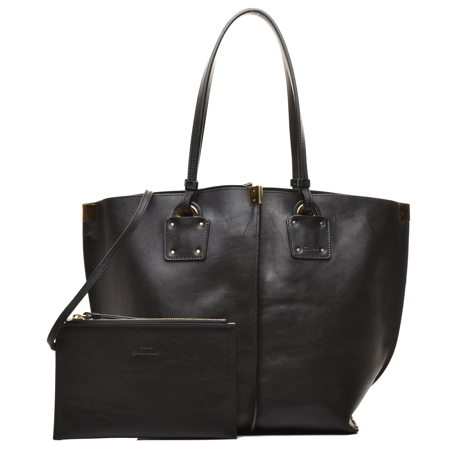 Chloe Smooth Calfskin Medium Vick Tote Black 1 of 8