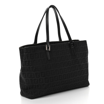 Fendi Zucchino Vitello Shoulder Tote Black 2 of 7