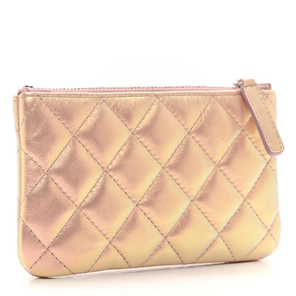 Chanel Iridescent Calfskin Quilted Small Cosmetic Case Pink 3 of 7