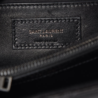 Saint Laurent Calfskin Matelasse Diamond Quilted Monogram Medium College Bag Black 8 of 8