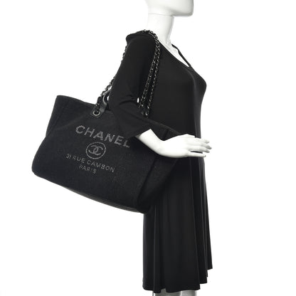 Chanel Lurex Boucle Medium Deauville Tote Black 2 of 11