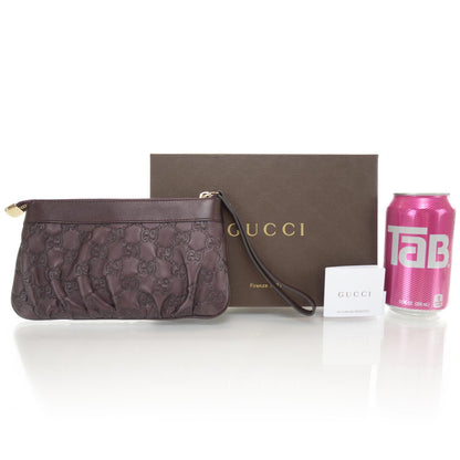 Gucci Guccissima D Gold Wristlet Bordeaux 2 of 8