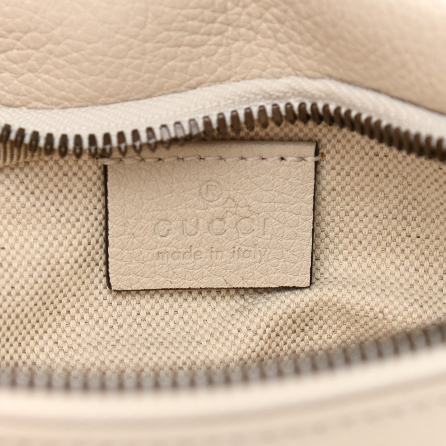 Grained Calfskin Small Logo Belt Bag White