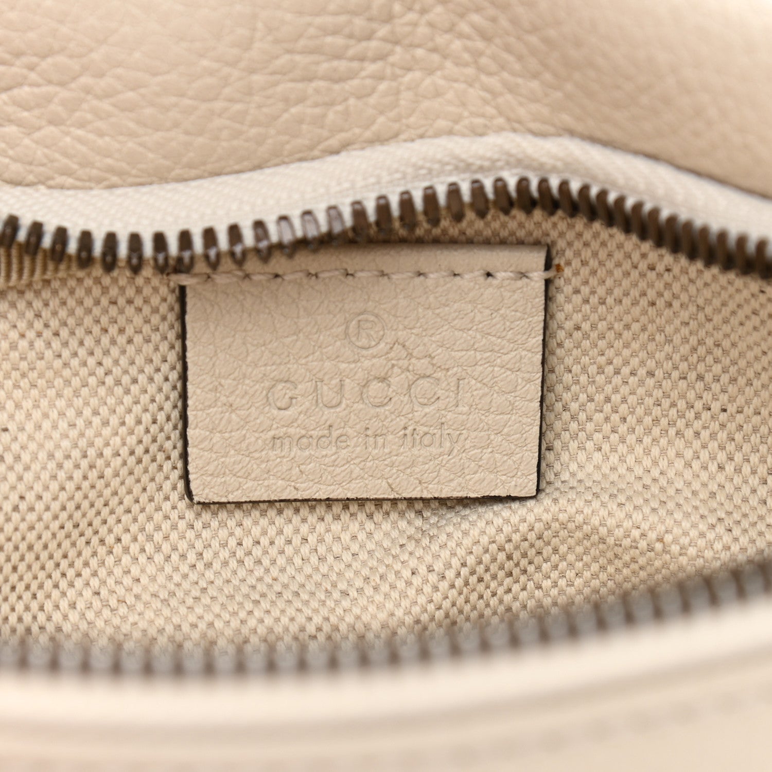 Gucci Grained Calfskin Small Logo Belt Bag White 5 of 9