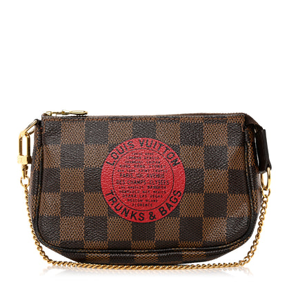 Louis Vuitton Damier Ebene Complice Trunks and Bags Mini Pochette Accessories Red 1 of 8