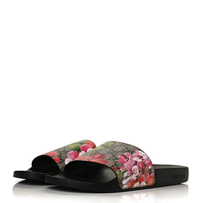 Gucci GG Supreme Monogram Blooms Slide Sandals 39 Beige Multicolor 3 of 9
