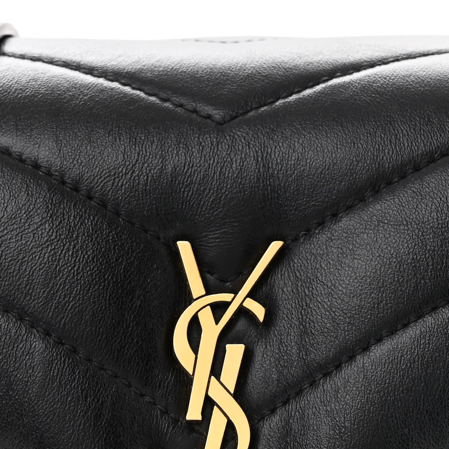 Saint Laurent Calfskin Y Quilted Monogram Toy Loulou Crossbody Bag Black 9 of 11