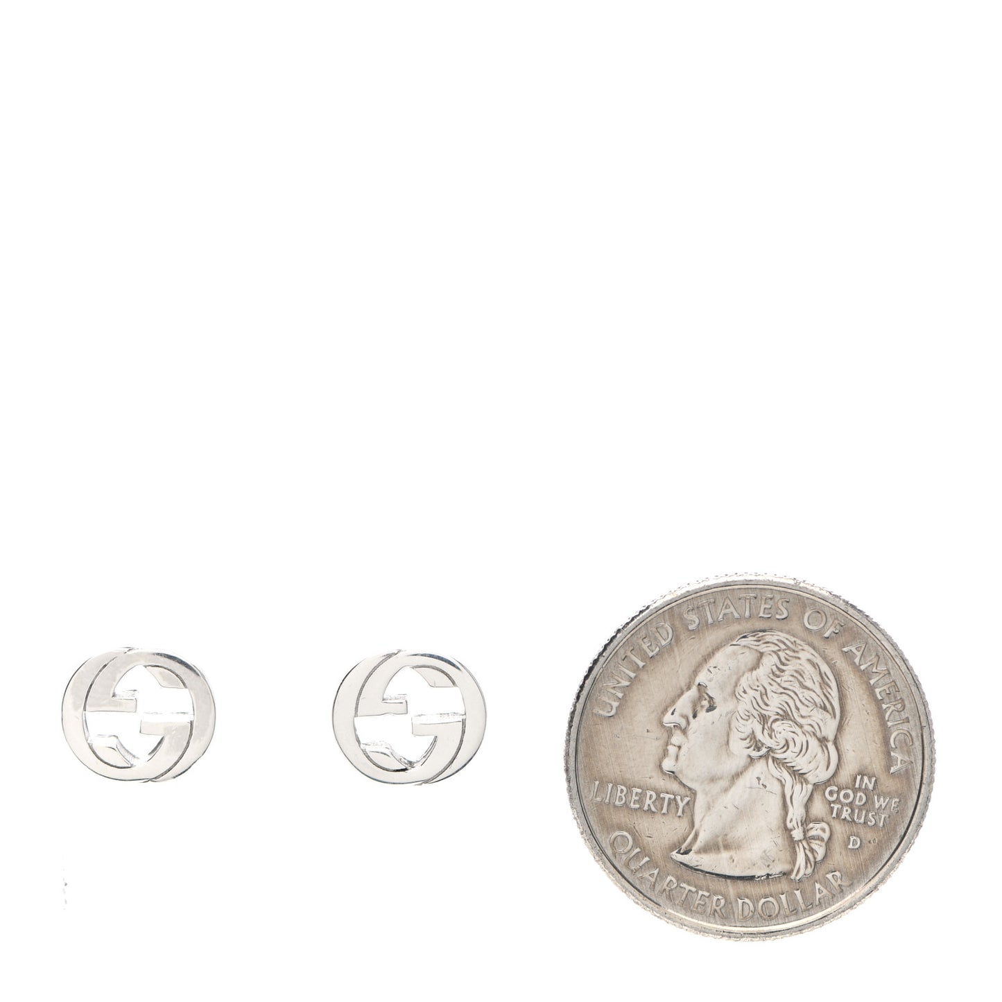 Sterling Silver Interlocking GG Stud Earrings