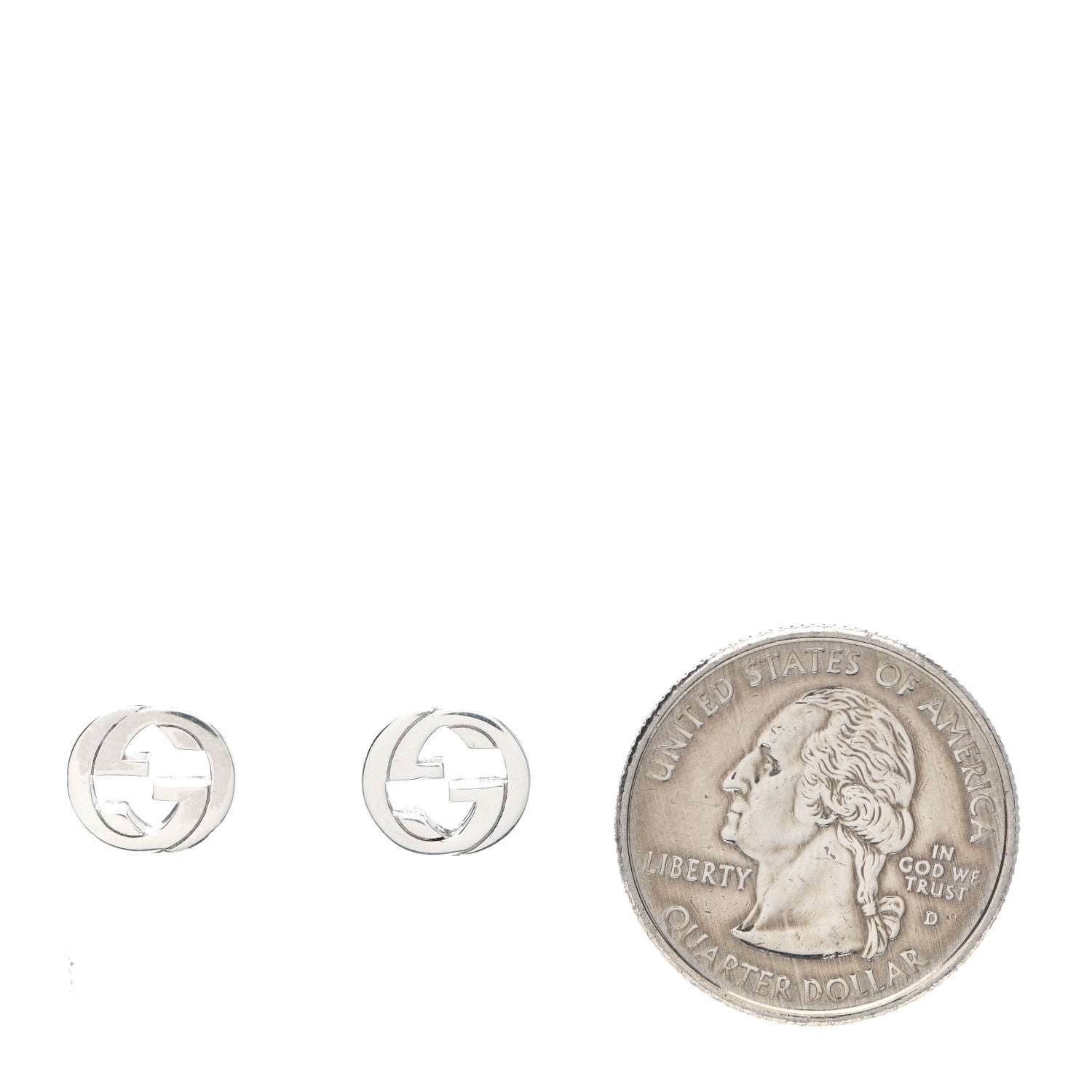 Gucci Sterling Silver Interlocking GG Stud Earrings 2 of 6