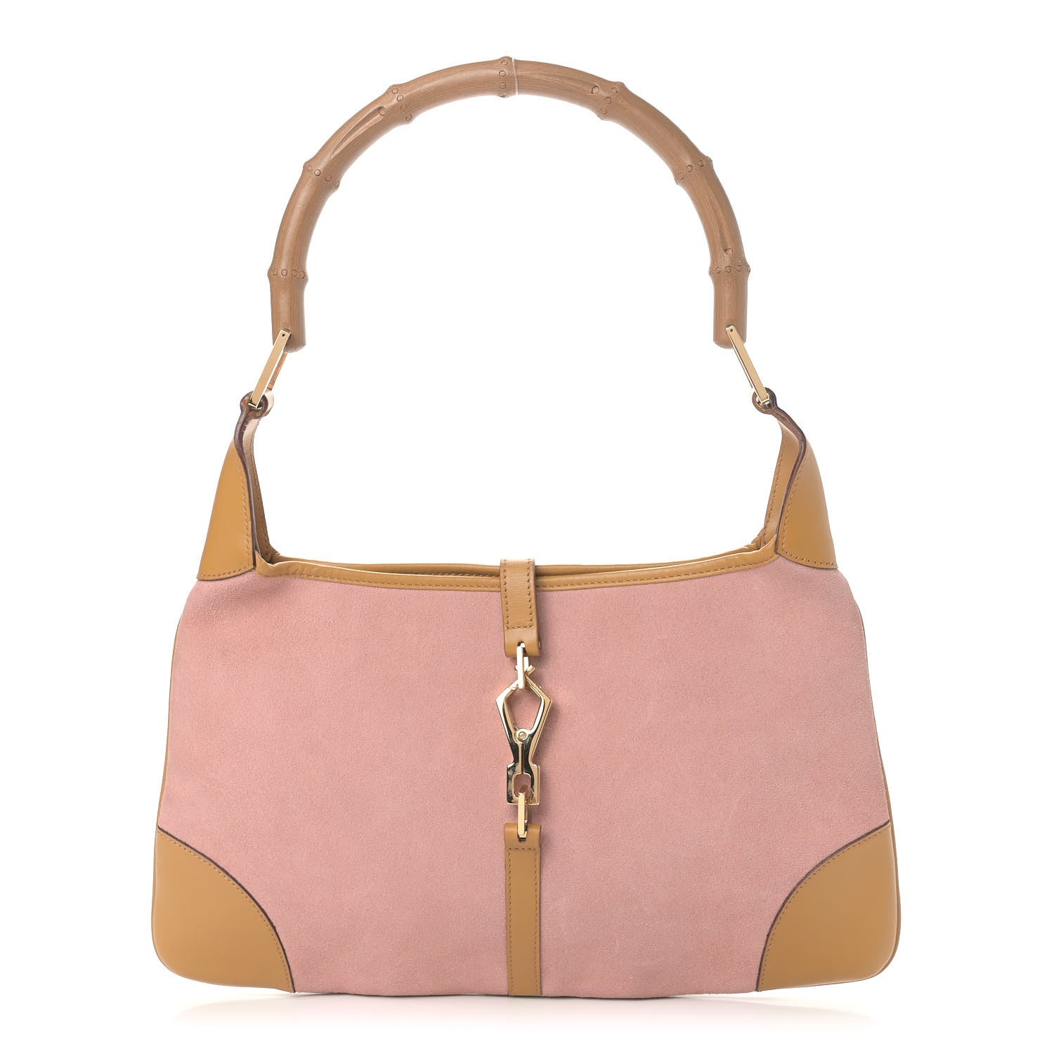 Gucci Suede Calfskin Bamboo Handle Jackie O Hobo Pink 1 of 13