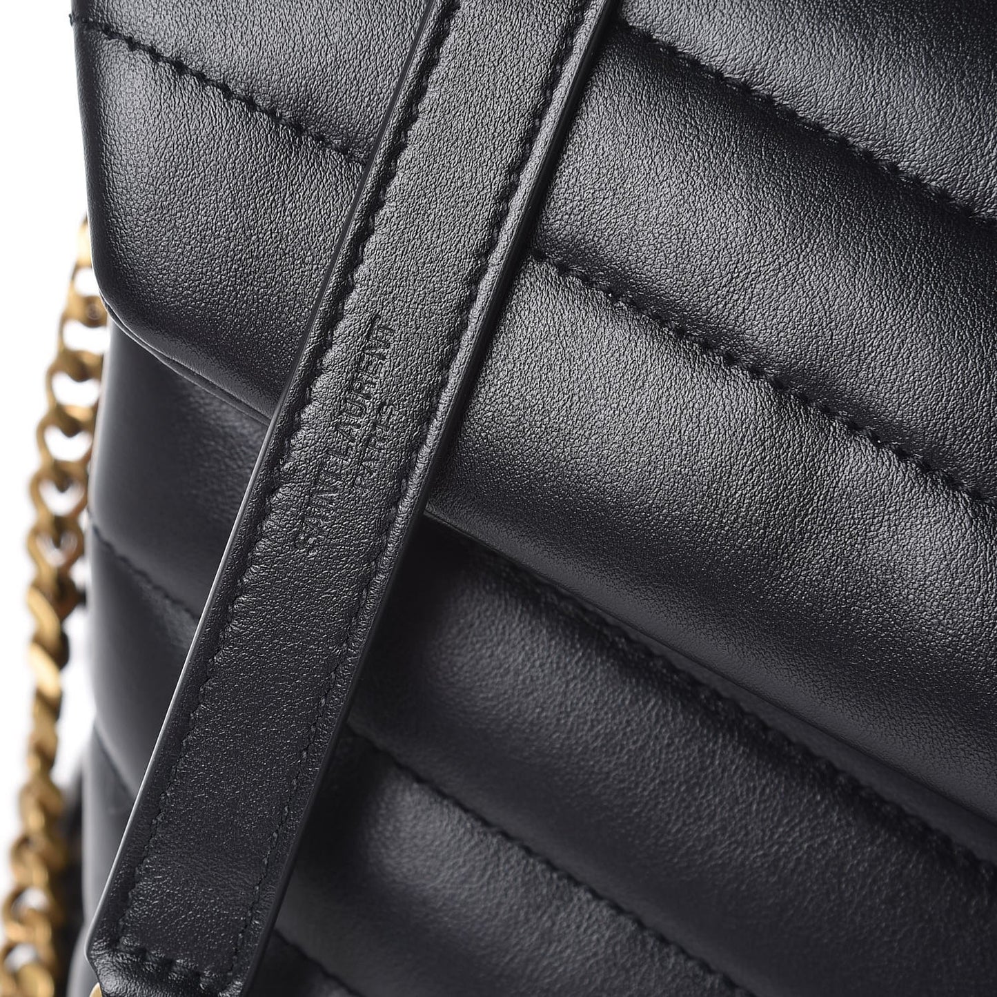 Calfskin Y Quilted Monogram Medium Loulou Chain Satchel Black