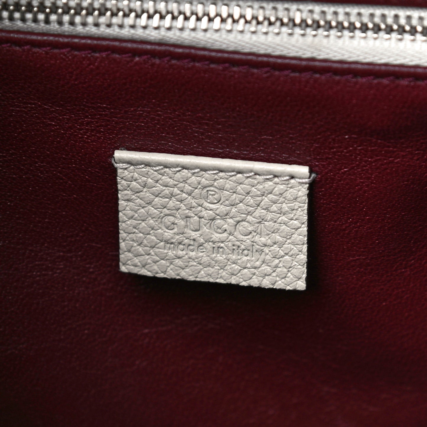 Grainy Calfskin Medium Zumi Top Handle Bag Mystic White