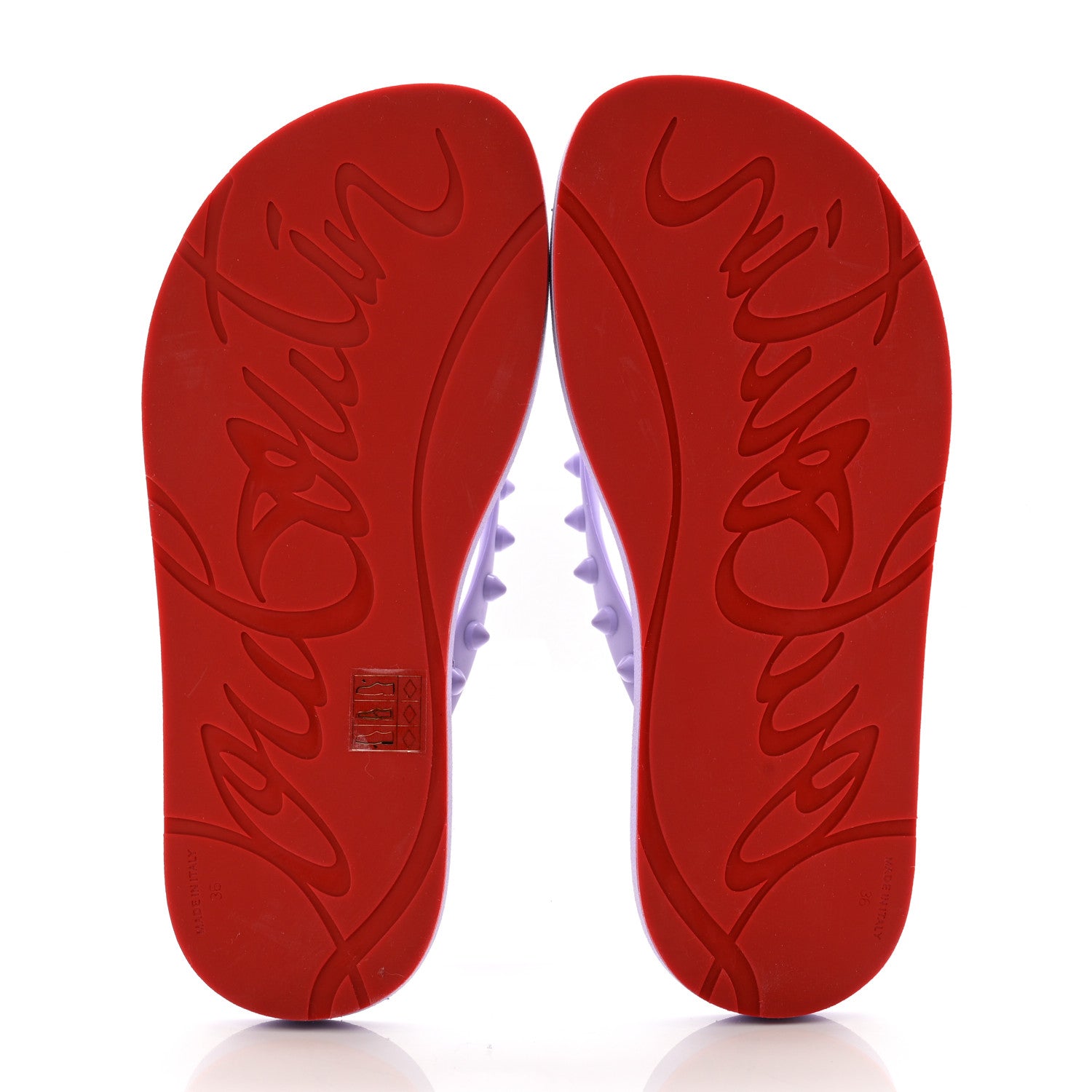 Christian Louboutin Rubber Spike Loubi Donna Flip Flop 36 Lilac Smoke 5 of 8