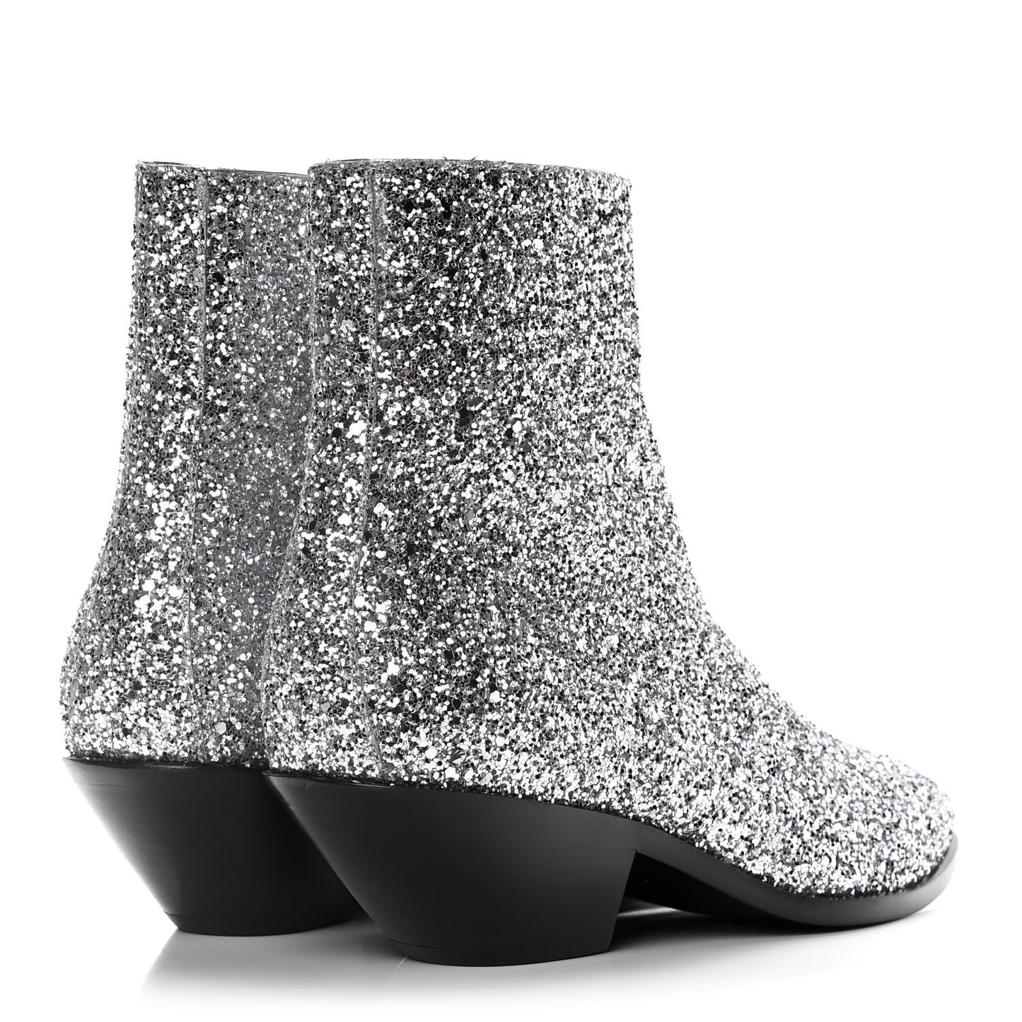 Glitter Calfskin West 45 Boots 36.5 Silver