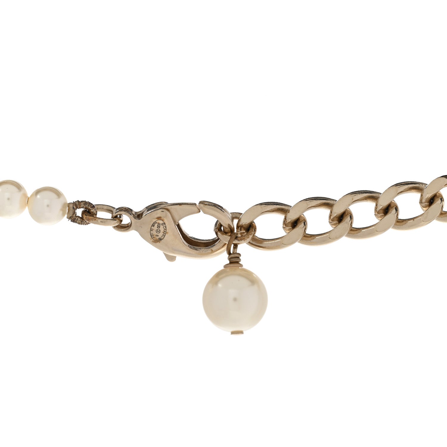 Chanel Pearl Baguette Crystal CC Long Necklace Gold 5 of 8
