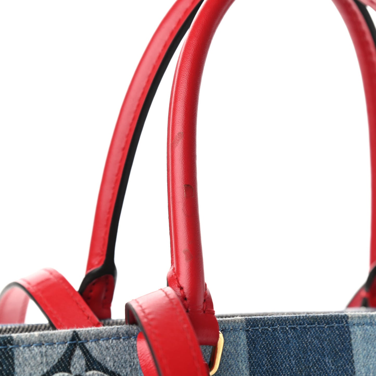 Denim Damier Monogram Onthego Blue Rouge
