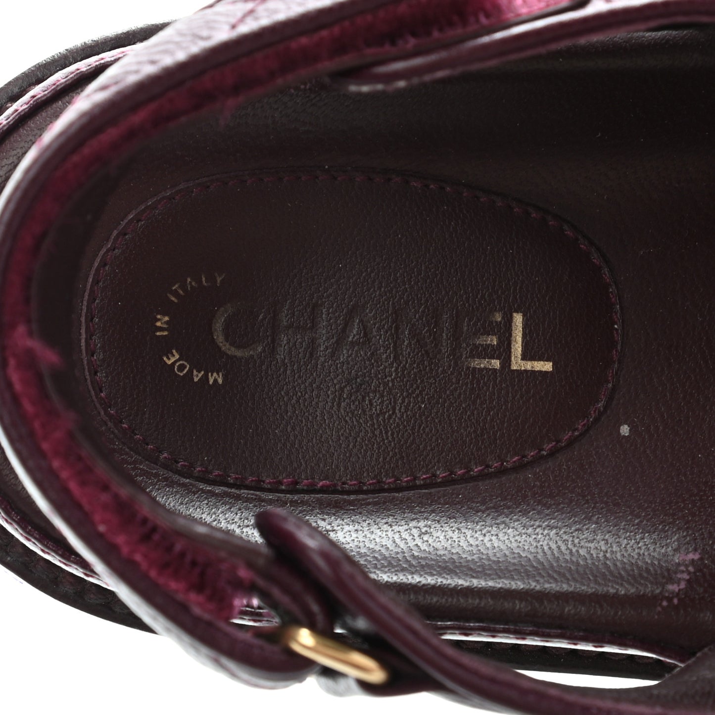 Grained Calfskin Velcro Dad Sandals 39 Maroon