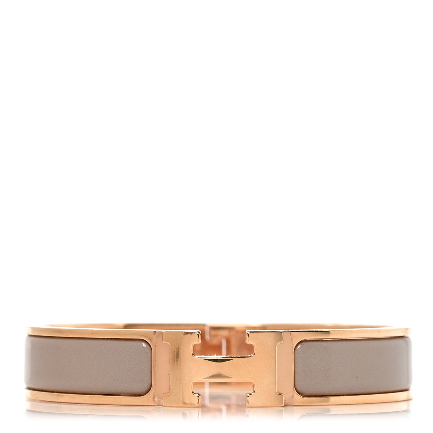 Hermes Enamel Narrow Clic Clac H Bracelet GM Marron Glace 1 of 4