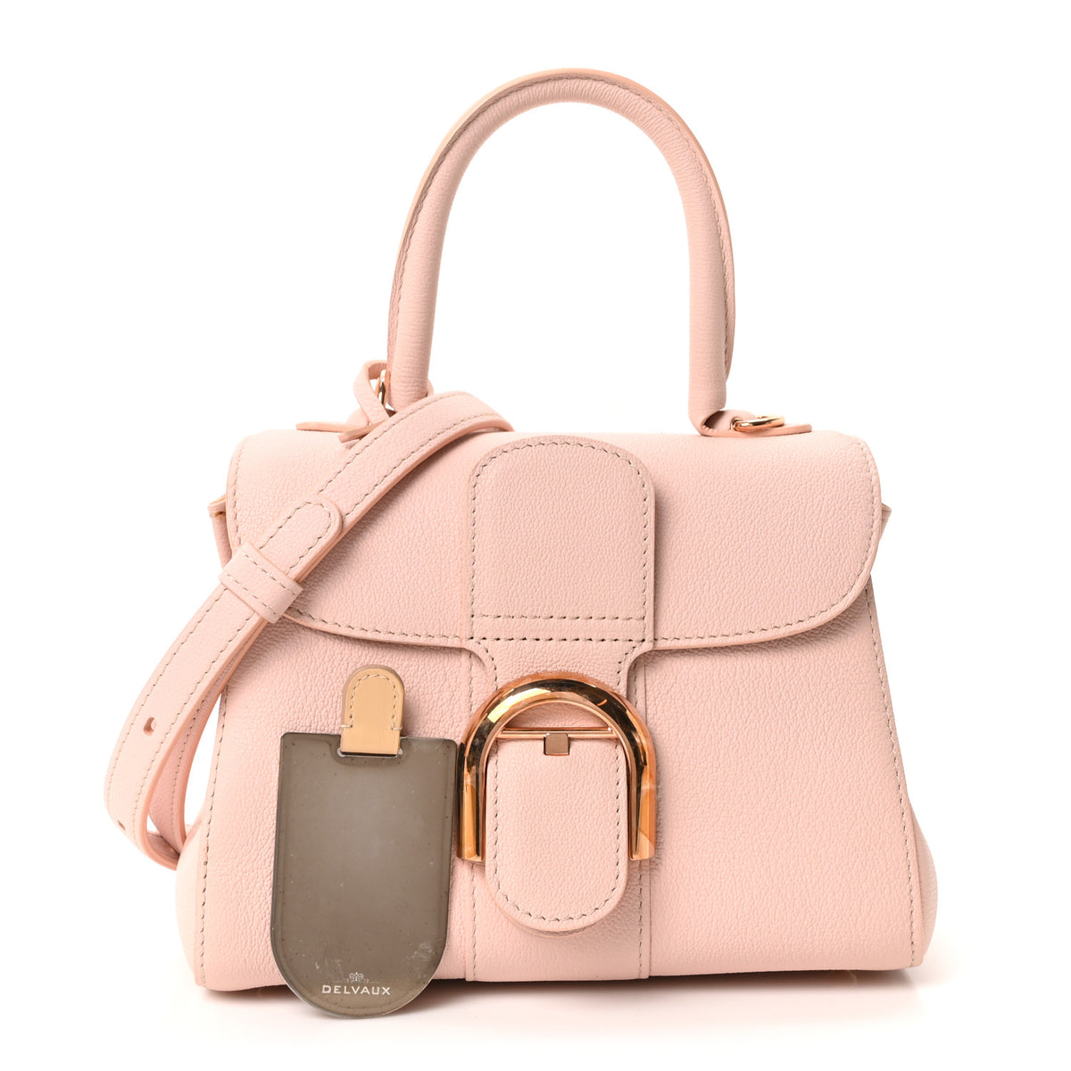 Delvaux Grained Rodeo Calfskin Mini Brillant Satchel Nude 3 of 11