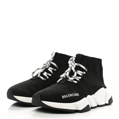 Balenciaga Knit Womens Speed Lace Up Sneakers 35 Black 3 of 8