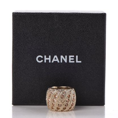 Chanel Crystal CC Ring 6.5 Gold 5 of 5
