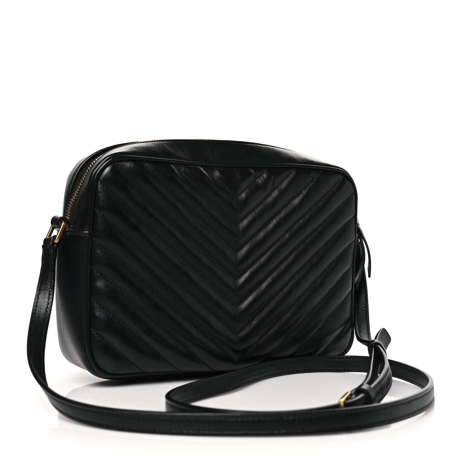 Saint Laurent Calfskin Matelasse Monogram Lou Camera Bag Black 3 of 12