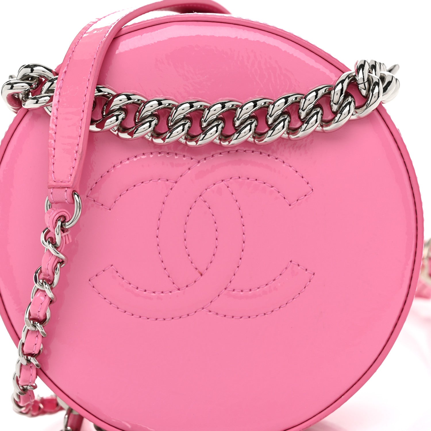 Chanel Patent Round As Earth Evening Bag Pink 9 of 10