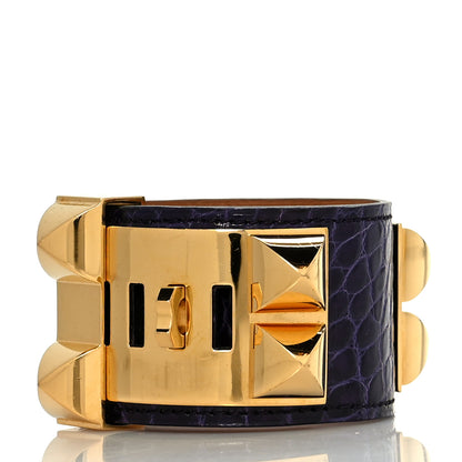 Hermes Shiny Alligator Collier De Chien CDC Bracelet S Bleu Electrique 3 of 6