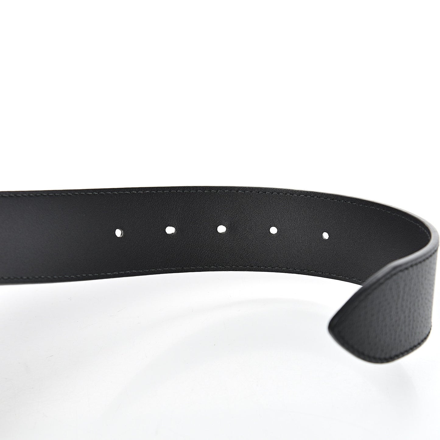Textured Dollar Calfskin Nickel Double G 40mm Belt 105 42 Black